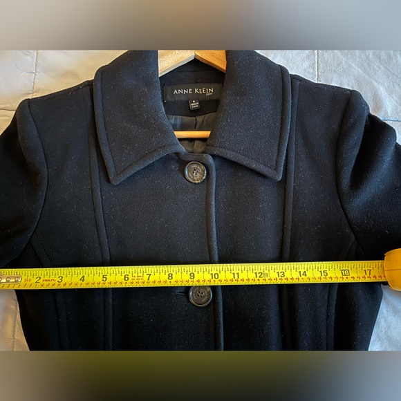 Anne Klein Wool-Cashmere Blend Coat, Black, Sz 6 - Picture 12 of 13